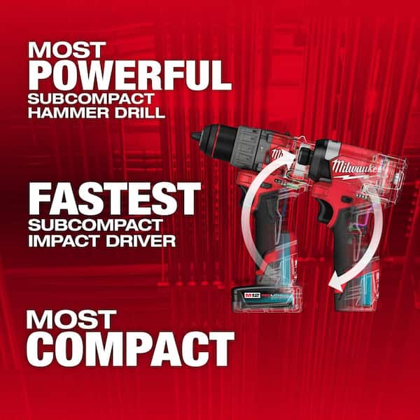 Milwaukee - M12 FUEL 12-Volt Li-Ion Brushless Cordless Hammer Drill and Impact Driver Combo Kit (2-Tool) with M12 Multi-Tool
