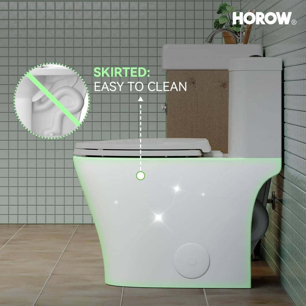White Elongated Dual Flush High Efficiency One-Piece Toilet