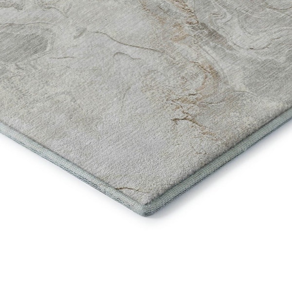 Mayfield Premium Machine Washable Abstract AMF1682 Ivory 10 ft. x 14 ft. Area Rug