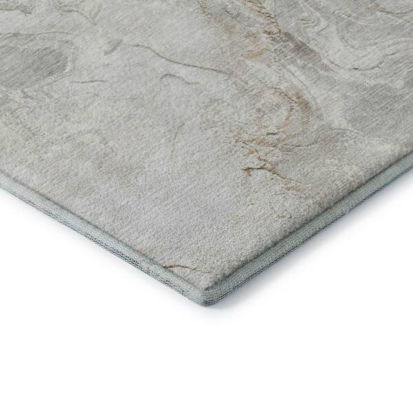 Mayfield Premium Machine Washable Abstract AMF1682 Ivory 5 ft. x 7 ft. 6 in. Area Rug