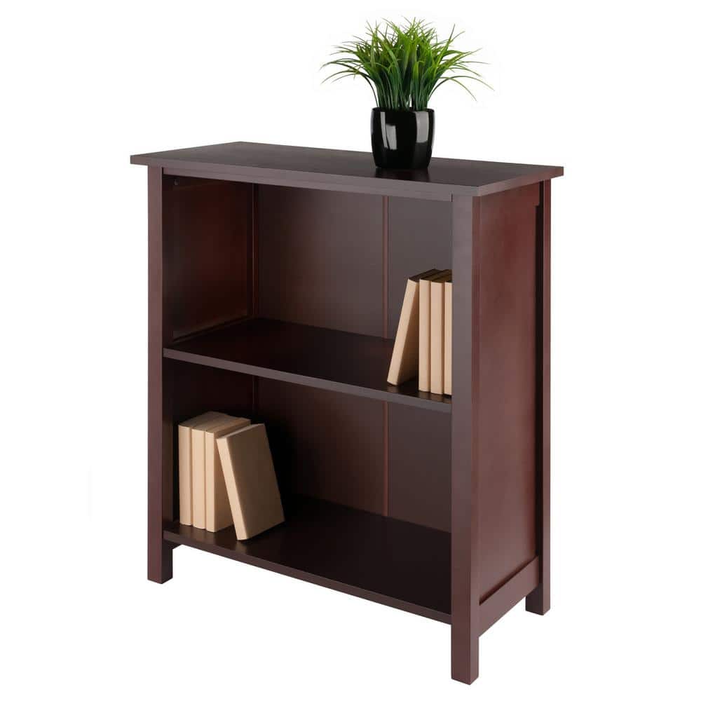 Transitional 3-Tier Medium Walnut Wooden Bookshelf for Kids
