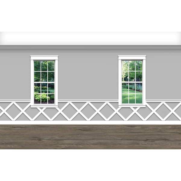 Ornamental Mouldings .75 in. D x 32 in. W x 92 in. L Unfinished Aspen Wood Charlie Wainscot Kit Panel Moulding