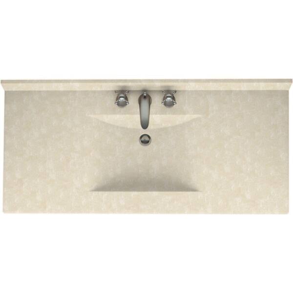 Swan Contour 49 in. Solid Surface Vanity Top with Basin in Cloud Bone