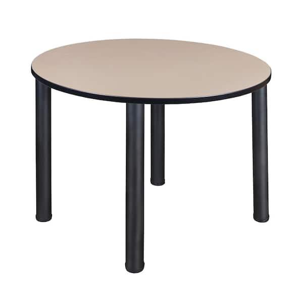 Regency Kee 48 in. Beige and Black Round Breakroom Table