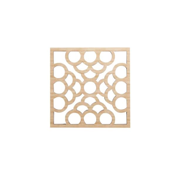 Ekena Millwork 7-3/8" x 7-3/8" x 1/4" Extra Small Harlingen Decorative Fretwork Wood Wall Panels, Alder (10-Pack)