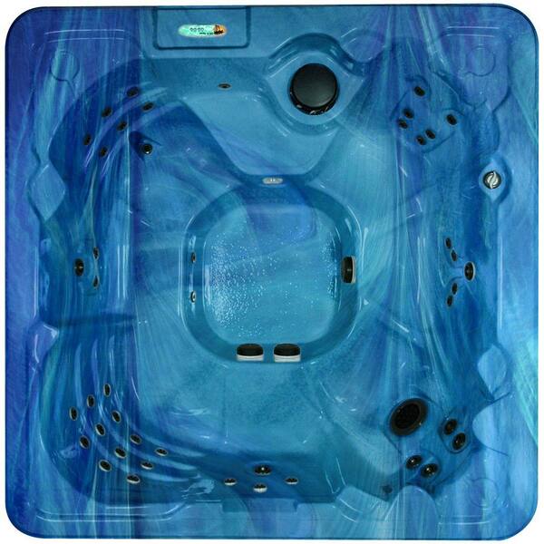 QCA Spas Salerno 8-Person 60-Jet Spa with Ozonator, LED Light, Polar Insulation, Collar Jets and Hard Cover