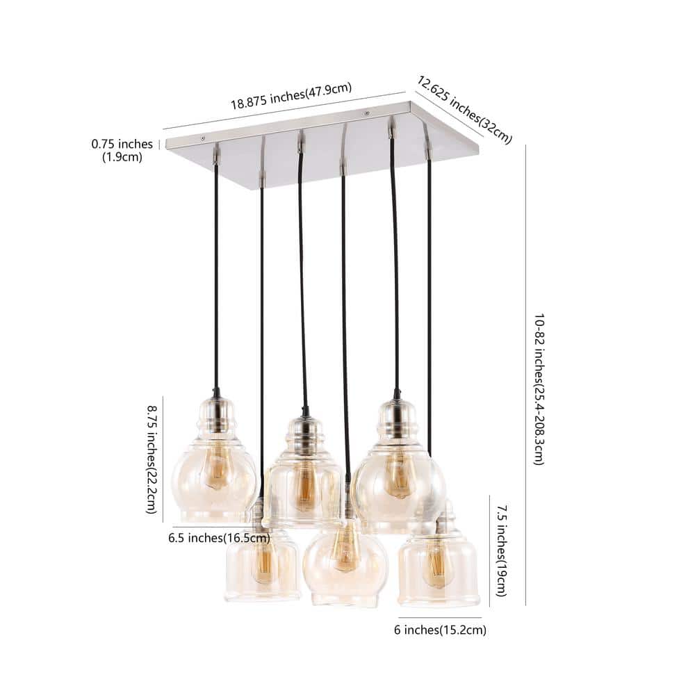 Sydney 18.88" Nickel Glass Bohemian LED Pendant Light