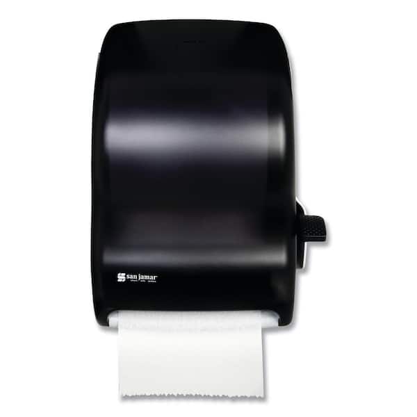 Unbranded Commercial Lever Roll Paper Towel Dispenser in Black with Auto Transfer System
