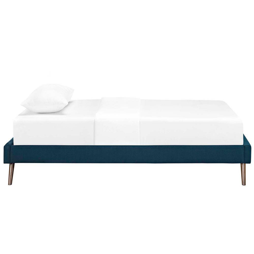 Azure Twin Upholstered Wood Frame Platform Bed with Slats