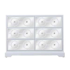 34 in. H x 48 in. W x 18 in. D Timeless Home 6-Drawer in White Cabinet