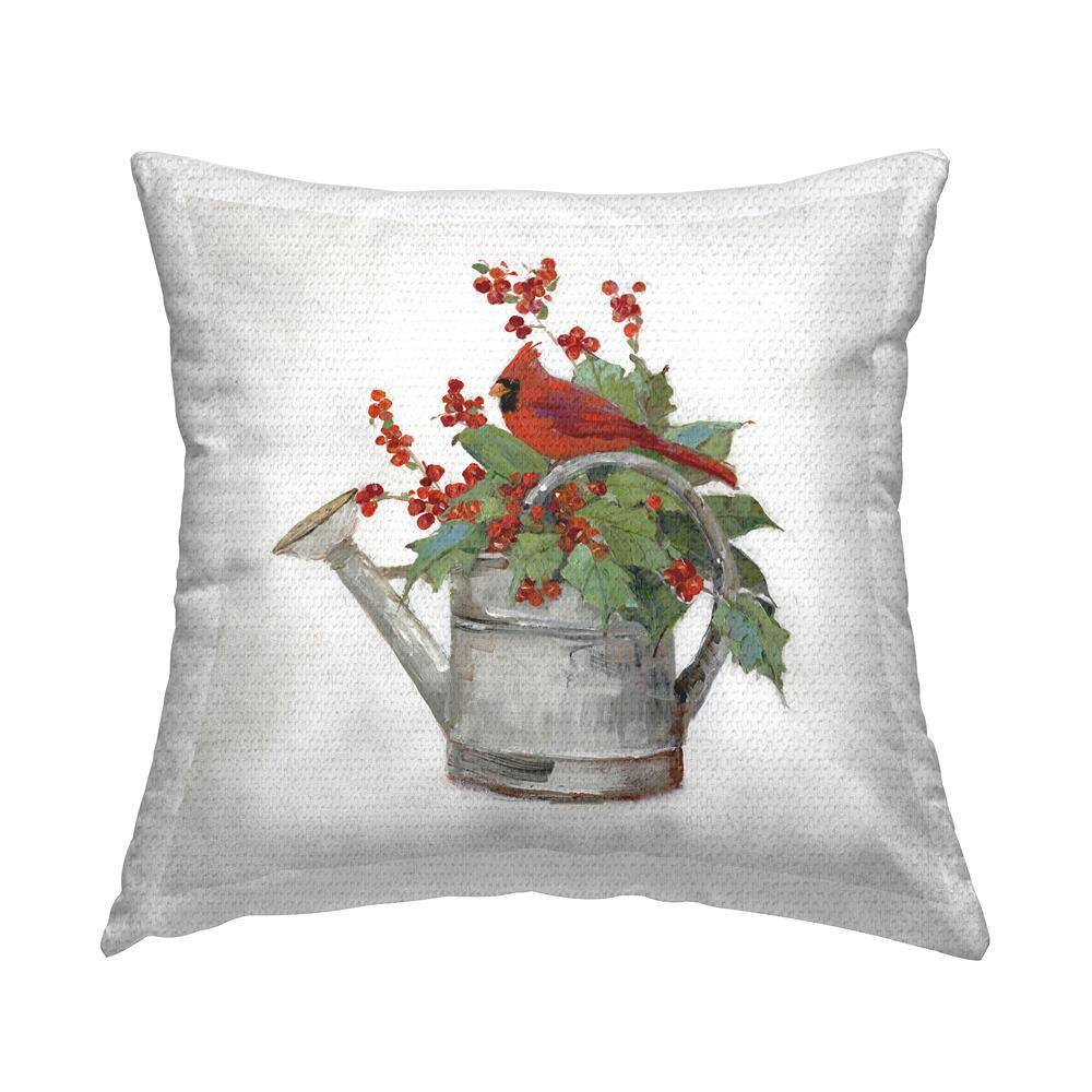 Cardinal and Watering Can Red Square Outdoor Throw Pillow price history on PriceWatchPro
