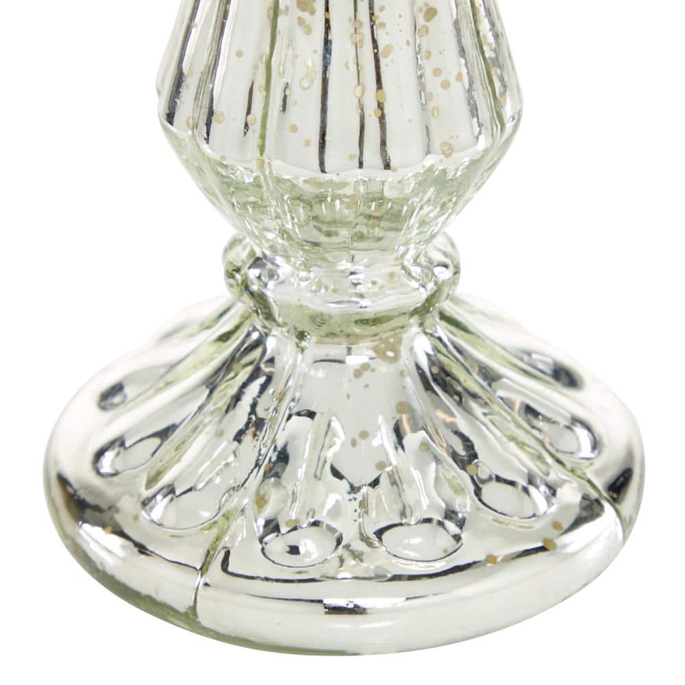 Elegant Silver Glass 21" Handmade Hurricane Candle Lantern