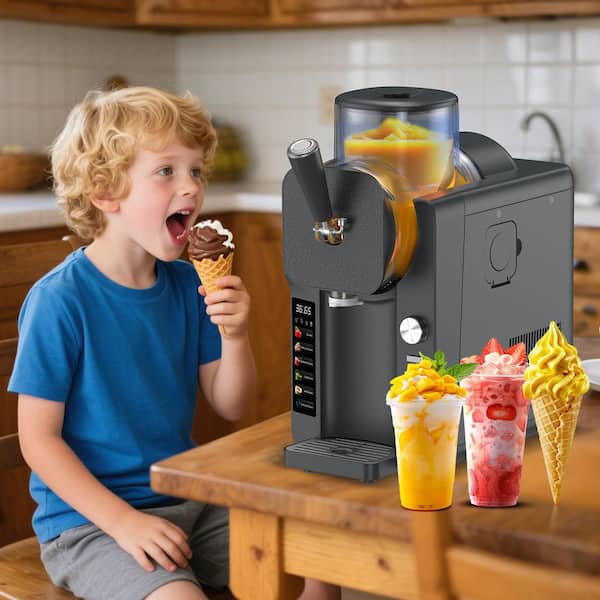 Hooure 68 oz. Grey Large Capacity Self-Cleaning Snow Cone