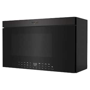 30 in. 1.1 cu. ft. Air Fry Over-the-Range Flush Built-In Microwave in Black Stainless Finish with Flush Built-in Design