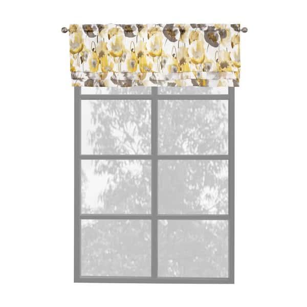 ACHIM Poppy Field Polyester Valance - 17 in. L in Grey