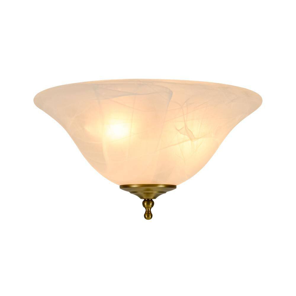 Solis 13 in. 3-Light Bowl Brushed Gold Flush Mount with Handcrafted Cloud Textured Glass Shade for Bedroom Hallway price history on PriceWatchPro