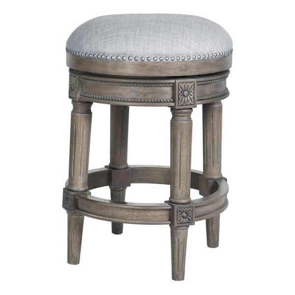 HomeRoots 26 in. White Backless Wood Counter Height Bar Chair with Wood Seat