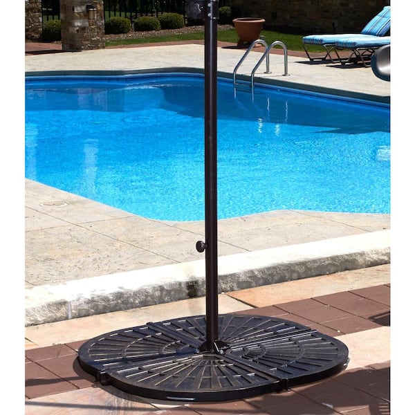 Island Umbrella 30 Lb Resin Patio Base Weights In Bronze Set Of 4 Nu6390 The Home Depot Patio Umbrella Base Weights, Outdoor Umbrella Base Weight