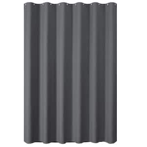 Heavy Duty Waffle Textured 72 in. W x 72 in. L Fabric Shower Curtain Sets in Charcoal Grey
