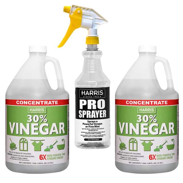 Harris 128 oz. 30% Vinegar Concentrate 2-Pack (256 oz.) with 32 oz. Professional Spray Bottle Value Pack