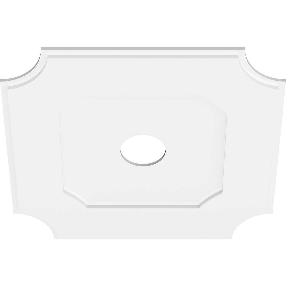 White PVC Contemporary Square Ceiling Medallion, 30"