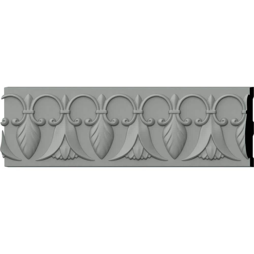 Primed Gray Polyurethane Geometric Chair Rail Moulding