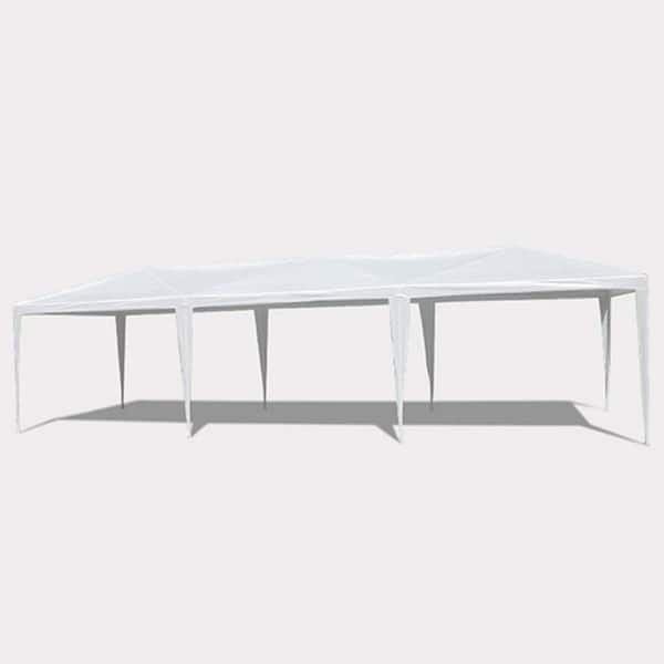 Unbranded 10 ft. x 30 ft. wedding party outdoor canopy pavilion with 5 removable side walls with windows for lawn garden white