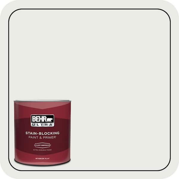BEHR ULTRA 1 qt. #PPU12-12 Gallery White Extra Durable Flat Interior Paint & Primer