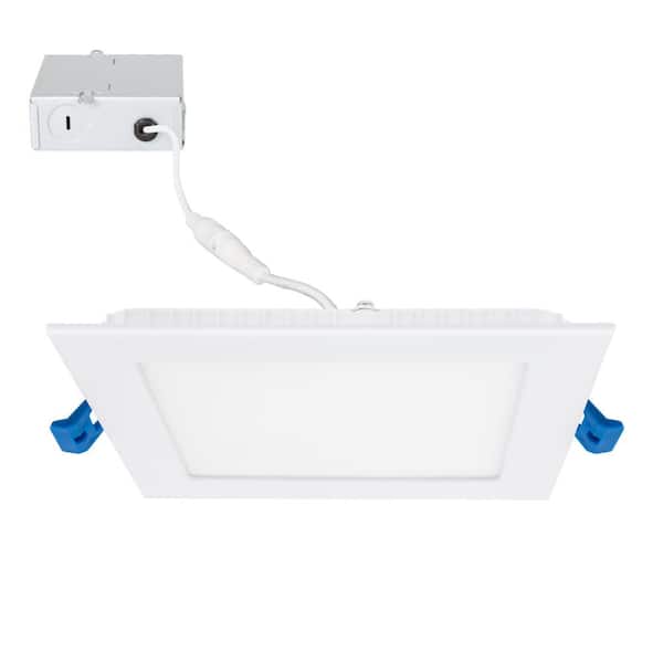 Maxxima 6 in. Square 5000K Daylight New Construction IC Rated Canless Recessed Integrated LED Kit