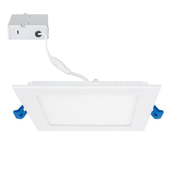 Maxxima 6 in. Square 4000K Daylight New Construction IC Rated Canless Recessed Integrated LED Kit