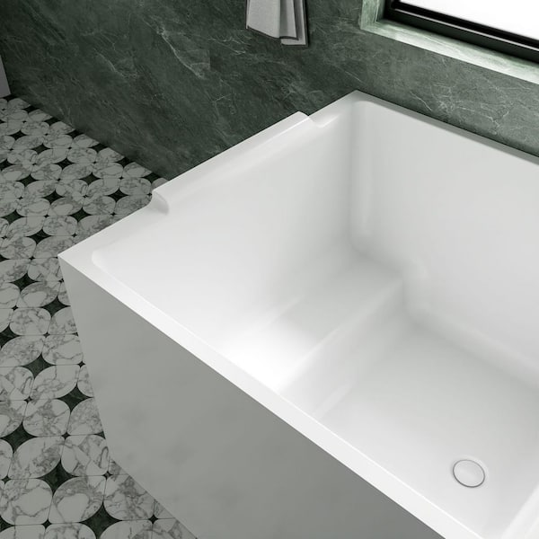 WELLFOR ZEN 39 in. x 39 in. Pure Acrylic Square Japanese Soaking