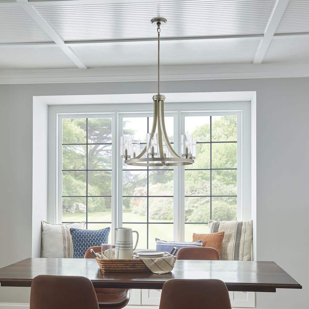 Rustic Elegance Distressed Antique Gray 6-Light Chandelier