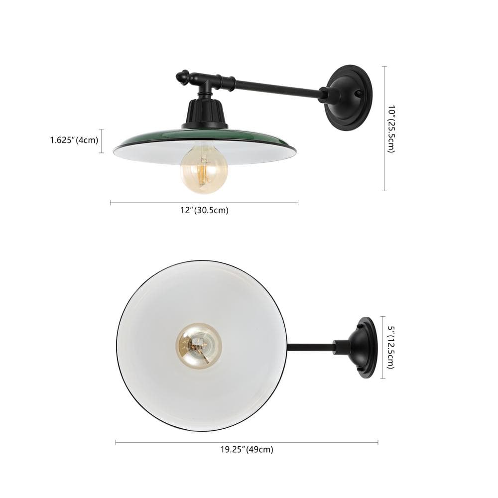 Bonner Farmhouse 12" Green Iron LED Victorian Lantern Sconce
