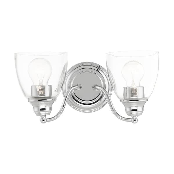 AVIANCE LIGHTING Grandview 13.5 in. 2-Light Polished Chrome Vanity Light with Clear Glass