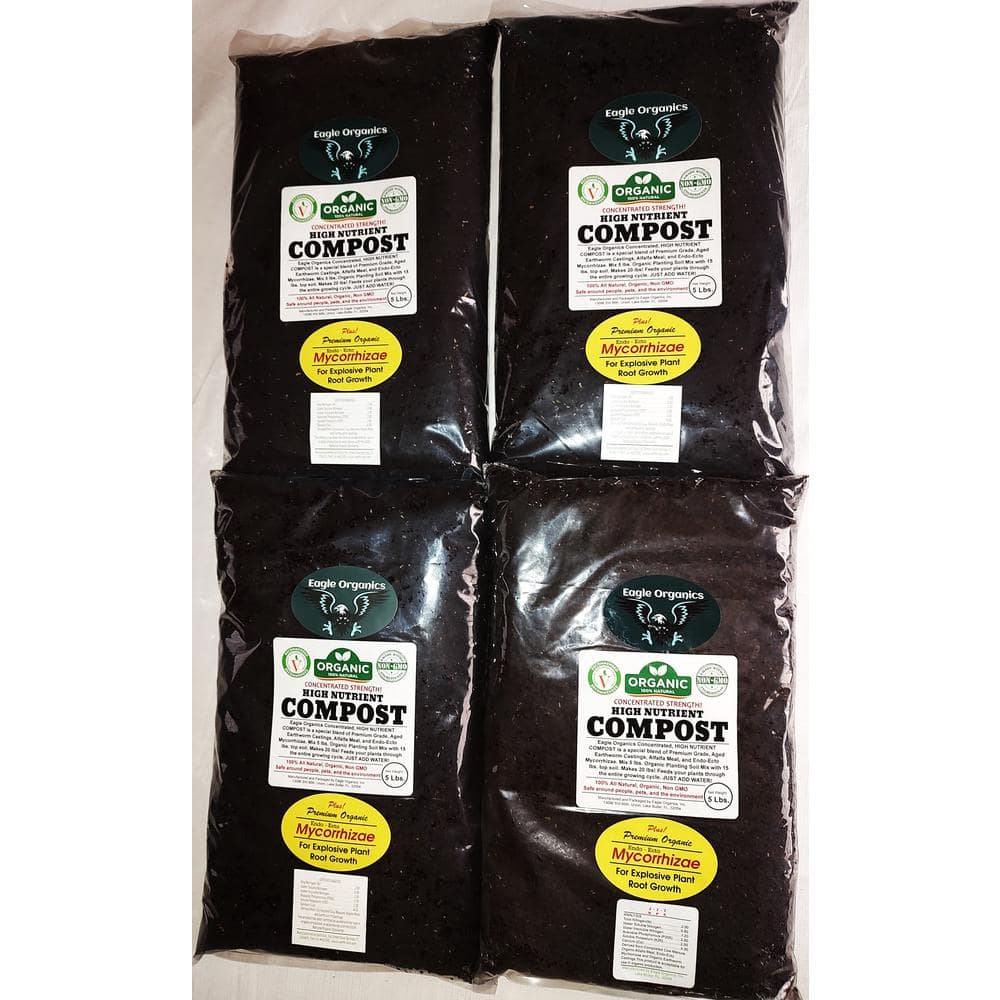 4 Count, 5 lbs. Bags of Organic Compost 100% Pure Worm Castings and Organic