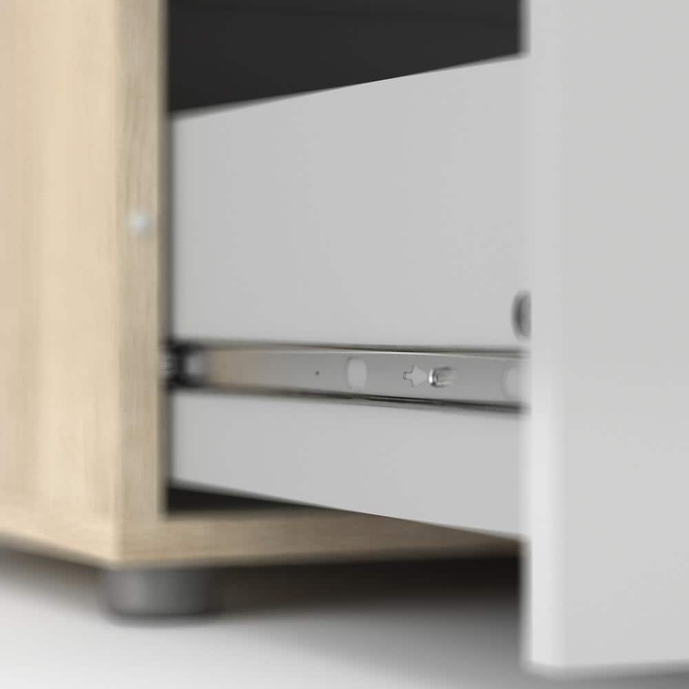 Sleek Austin 4-Drawer Chest in Oak Structure and White High Gloss