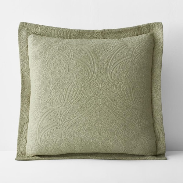 The Company Store Hillcrest Cotton Matelasse Moss Euro Sham