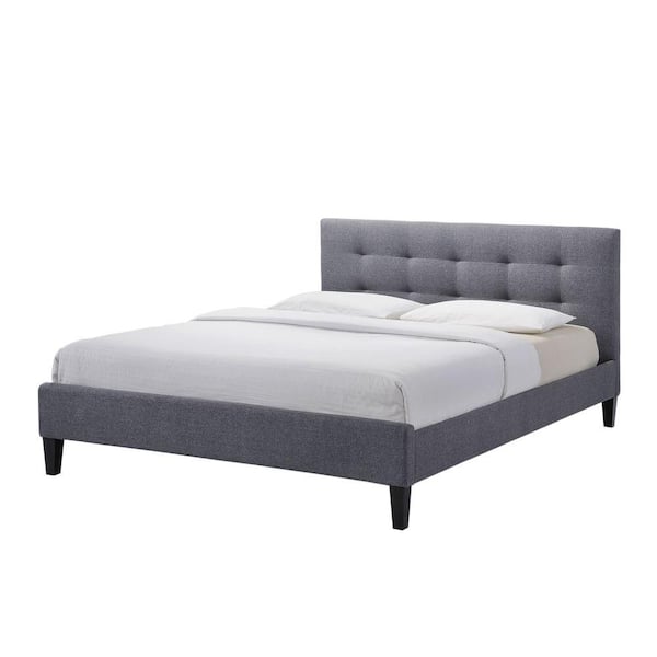 luxeo Hermosa Gray King Upholstered Platform Bed