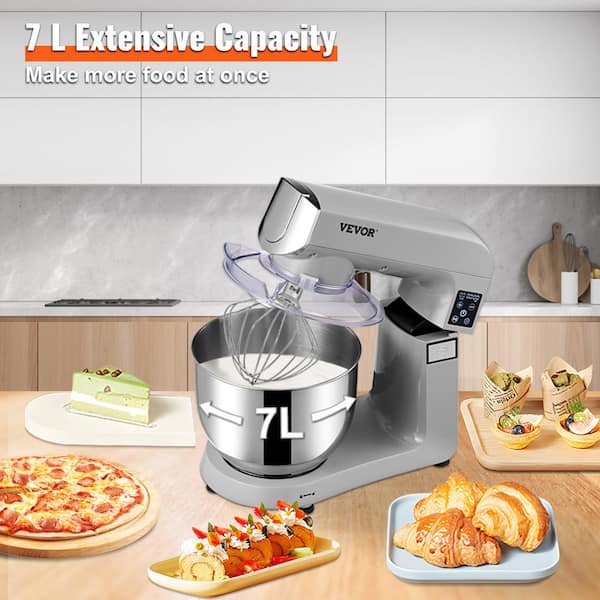 VEVOR Metal Stand Mixer 600-W Electric Dough Mixer with 11-Speeds Tilt-Head  Food Mixer 7.4 qt. Stainless Steel Bowl, White ZRL8L800W110V7V7RV1 - The  Home Depot