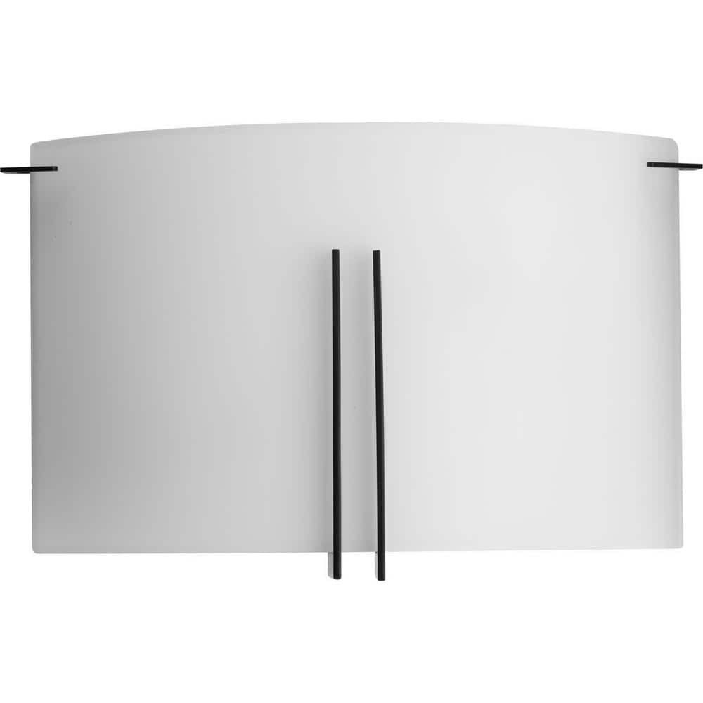 Modern Matte Black Glass Sconce with Etched Shade