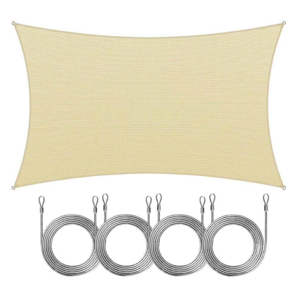 8 ft. x 12 ft. Rectangle Sun Shade Sail with Rope-Beige price history on PriceWatchPro