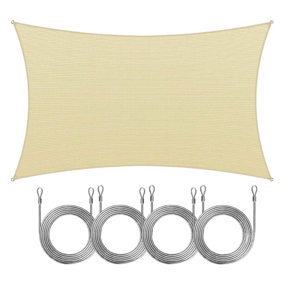 8 ft. x 16 ft. Rectangle Sun Shade Sail with Rope-Beige price history on PriceWatchPro