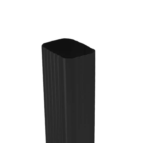 Amerimax Home Products 2 in. x 3 in. x 10 ft. Black Aluminum Gutter Downspout