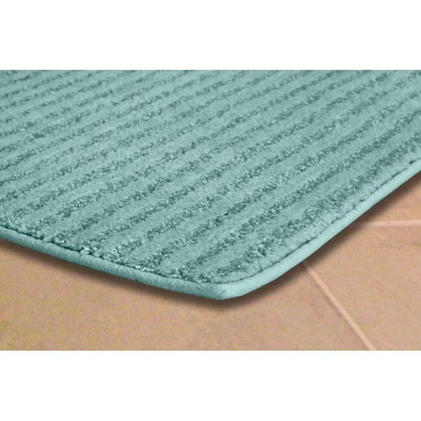 Sheridan Sea Foam 22 in. x 60 in. Washable Bathroom Accent Rug