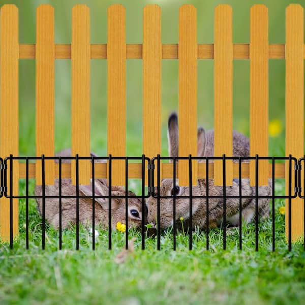 キャットフェンス Phewnyzo 12 in. Metal Garden Fence 10-Piece No Dig Fence for
