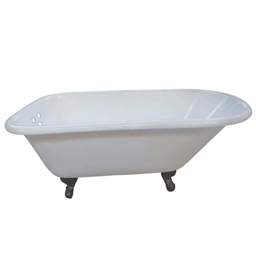 5.5 ft. Cast Iron Oil Rubbed Bronze Claw Foot Classic Roll Top Tub with 3-3