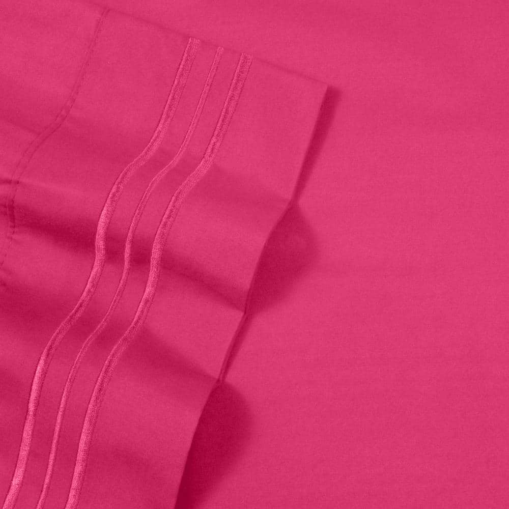 Twin Fuchsia Deep Pocket Microfiber Sheet Set