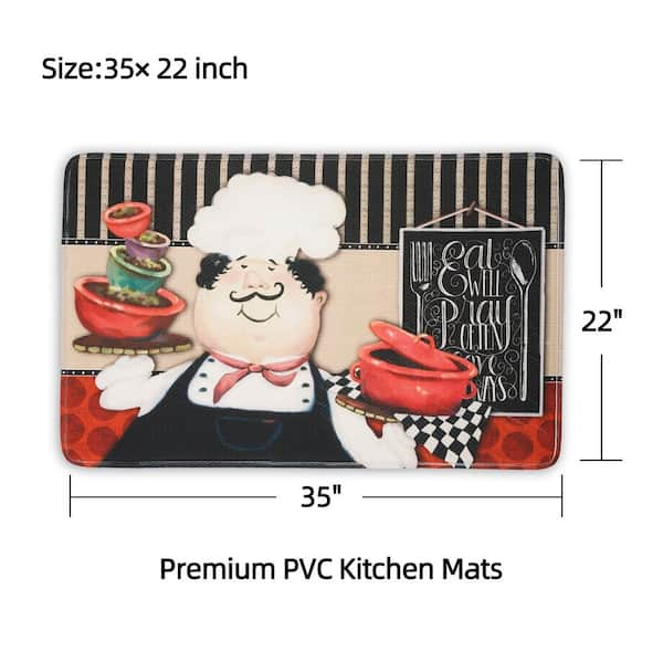 Pizza Pasta Chefs Antifatigue Kitchen Mats