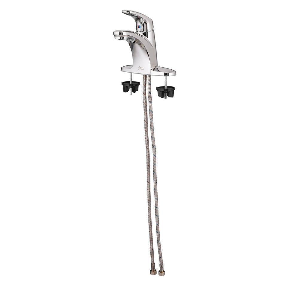 Polished Chrome Centerset Bathroom Faucet with Drain Assembly