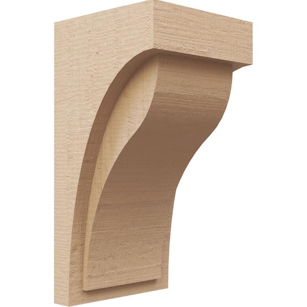 Ekena Millwork 8 in. x 16 in. x 8 in. Wide Helena Rough Cedar Woodgrain TimberThane Corbel, Primed Tan